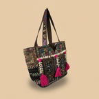 Shell Tassel Handcrafted Tote Bag — Bronze Tapestry