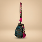 Shell Tassel Handcrafted Bucket Bag — Pine Bloom (Medium)