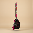 Shell Tassel Handcrafted Bucket Bag — Blackberry Bloom (Medium)