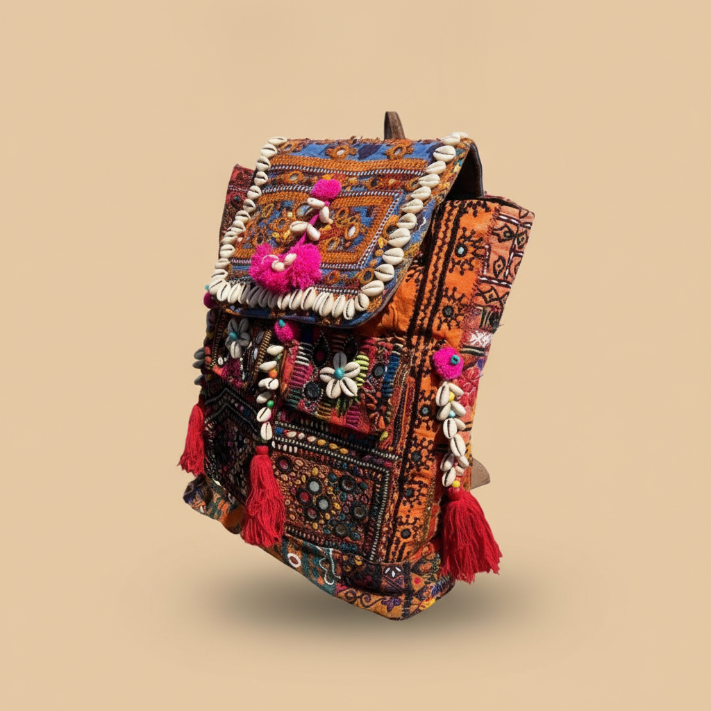 Shell Tassel Handcrafted Backpack — Copper Caravan
