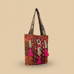 Shell Tassel Handcrafted Tote Bag — Brick Fringe
