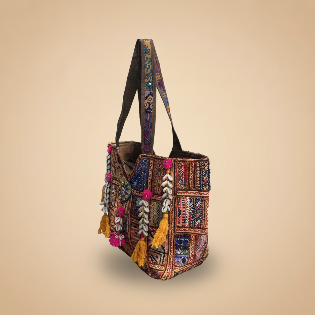 Shell Tassel Handcrafted Oversized Tote Bag — Ochre Expedition