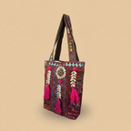 Shell Tassel Handcrafted Tote Bag — Garnet Fringe