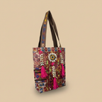Shell Tassel Handcrafted Tote Bag — Wildflower Tapestry