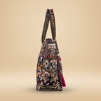 Shell Tassel Handcrafted Tote Bag — Onyx Tapestry