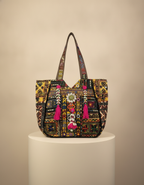 Shell Tassel Handcrafted Oversized Tote Bag — Amber Horizon