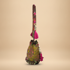 Shell Tassel Handcrafted Bucket Bag — Crimson Bloom (Medium)