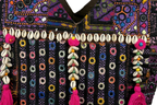 Shell Tassel Handcrafted Tote Bag — Indigo Tapestry