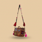 Shell Tassel Handcrafted Crossbody Bag — Laal Dori (Mini)