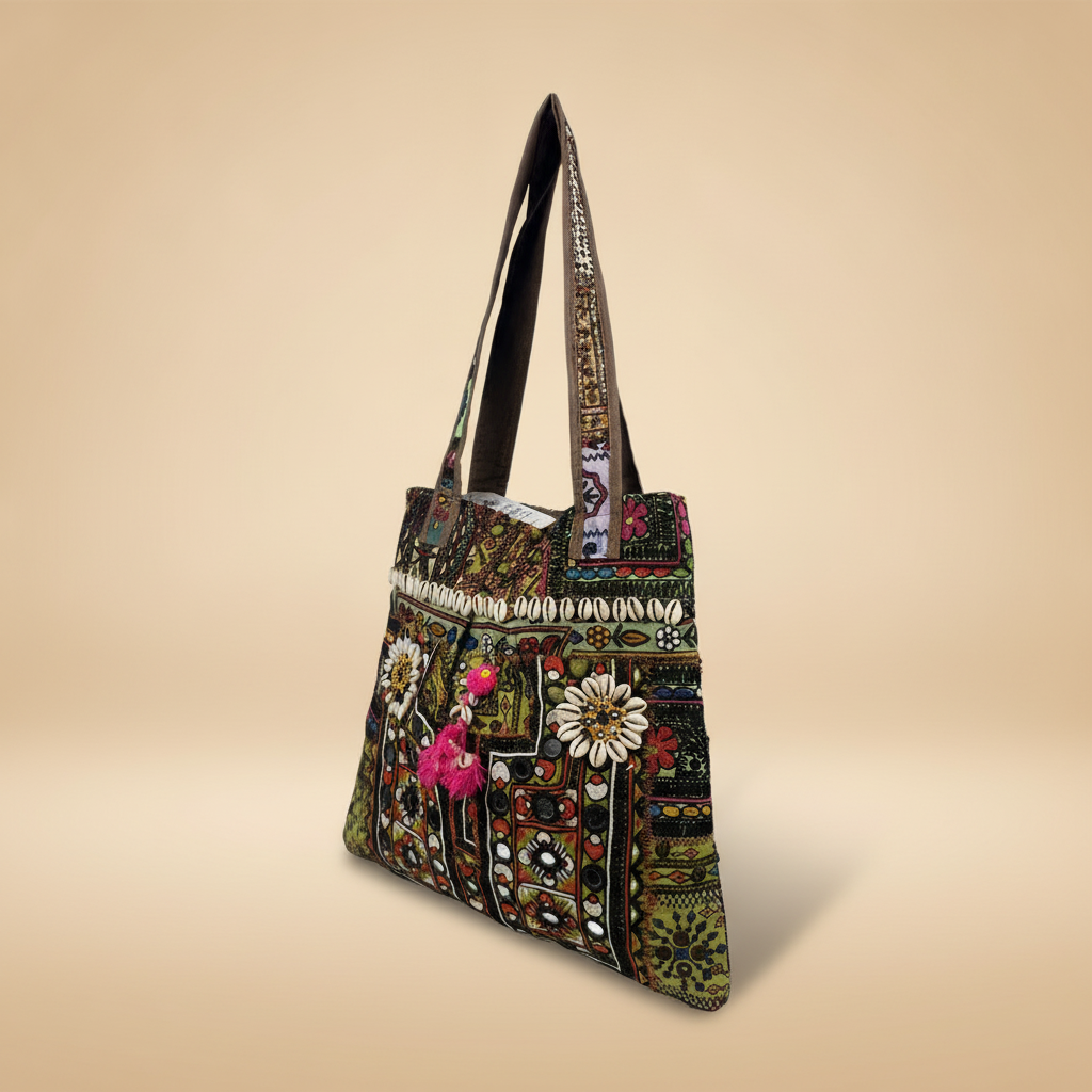 Shell Tassel Handcrafted Tote Bag — Umber Rajwada