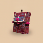 Shell Tassel Handcrafted Backpack — Crimson Passage