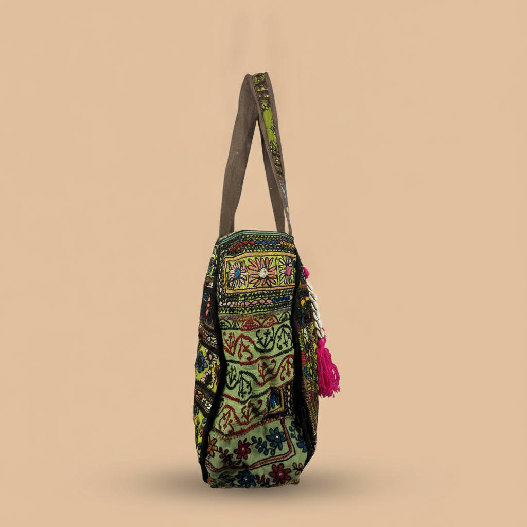 Shell Tassel Handcrafted Oversized Tote Bag — Juniper Voyage