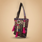Shell Tassel Handcrafted Tote Bag — Dusk Mosaic
