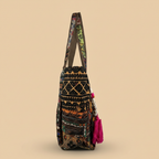 Shell Tassel Handcrafted Tote Bag — Espresso Mosaic