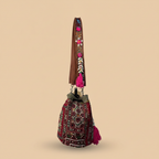 Shell Tassel Handcrafted Bucket Bag — Cocoa Bloom (Medium)