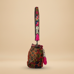 Shell Tassel Handcrafted Bucket Bag — Vermilion Spark (Medium)