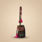 Shell Tassel Handcrafted Bucket Bag — Hazel Bloom (Medium)