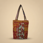 Shell Tassel Handcrafted Tote Bag — Crimson Mosaic