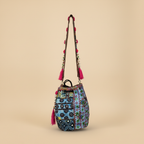 Shell Tassel Handcrafted Bucket Bag — Teal Prism (Medium)