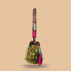 Shell Tassel Handcrafted Bucket Bag — Meadow Bloom (Medium)