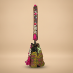 Shell Tassel Handcrafted Bucket Bag — Crimson Bloom (Medium)