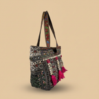 Shell Tassel Handcrafted Tote Bag — Walnut Tapestry