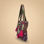 Shell Tassel Handcrafted Tote Bag — Walnut Mosaic