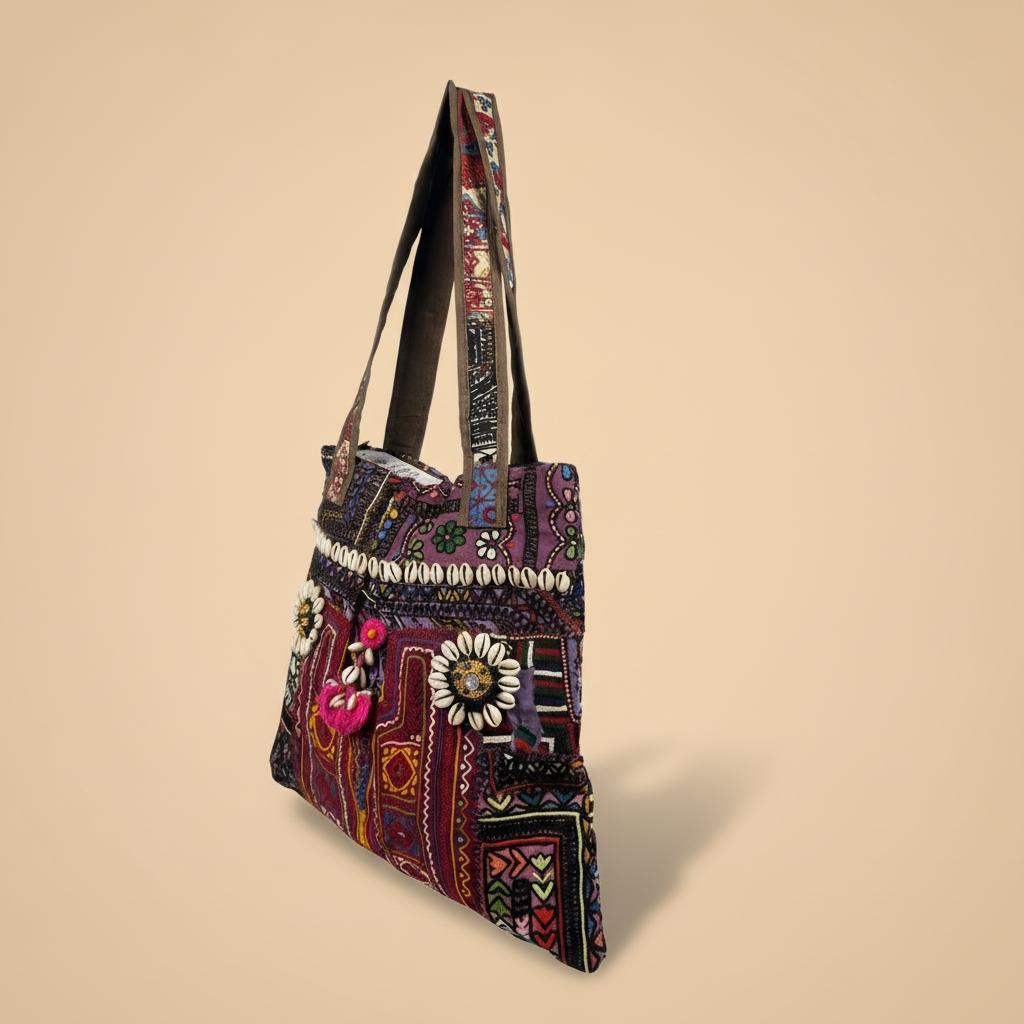 Shell Tassel Handcrafted Tote Bag — Rosewood Chhatri