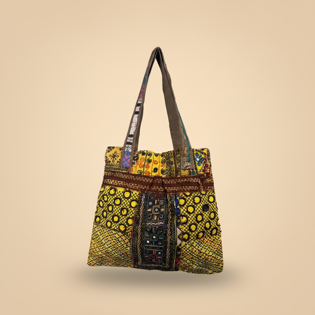 Shell Tassel Handcrafted Tote Bag — Moss Rajwada