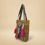 Shell Tassel Handcrafted Tote Bag — Ochre Fringe