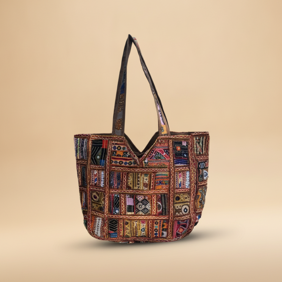 Shell Tassel Handcrafted Oversized Tote Bag — Henna Journey