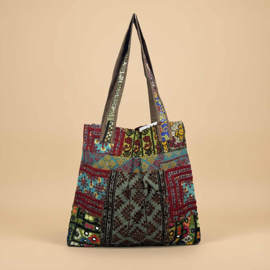 Shell Tassel Handcrafted Tote Bag — Plum Toran