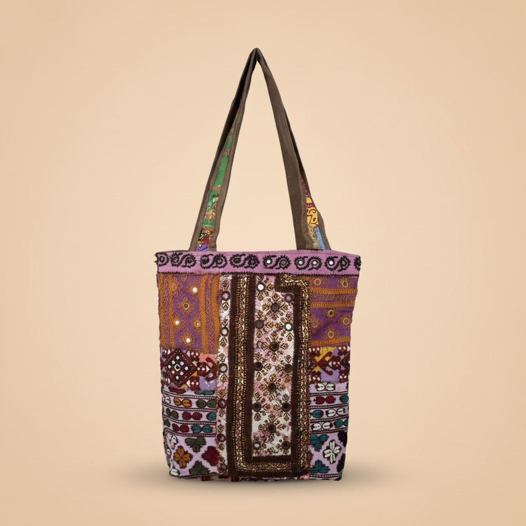 Shell Tassel Handcrafted Tote Bag — Mahogany Fringe