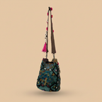 Shell Tassel Handcrafted Bucket Bag — Pine Bloom (Medium)