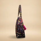 Shell Tassel Handcrafted Oversized Tote Bag — Orchid Odyssey