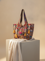 Shell Tassel Handcrafted Oversized Tote Bag — Copper Rambler