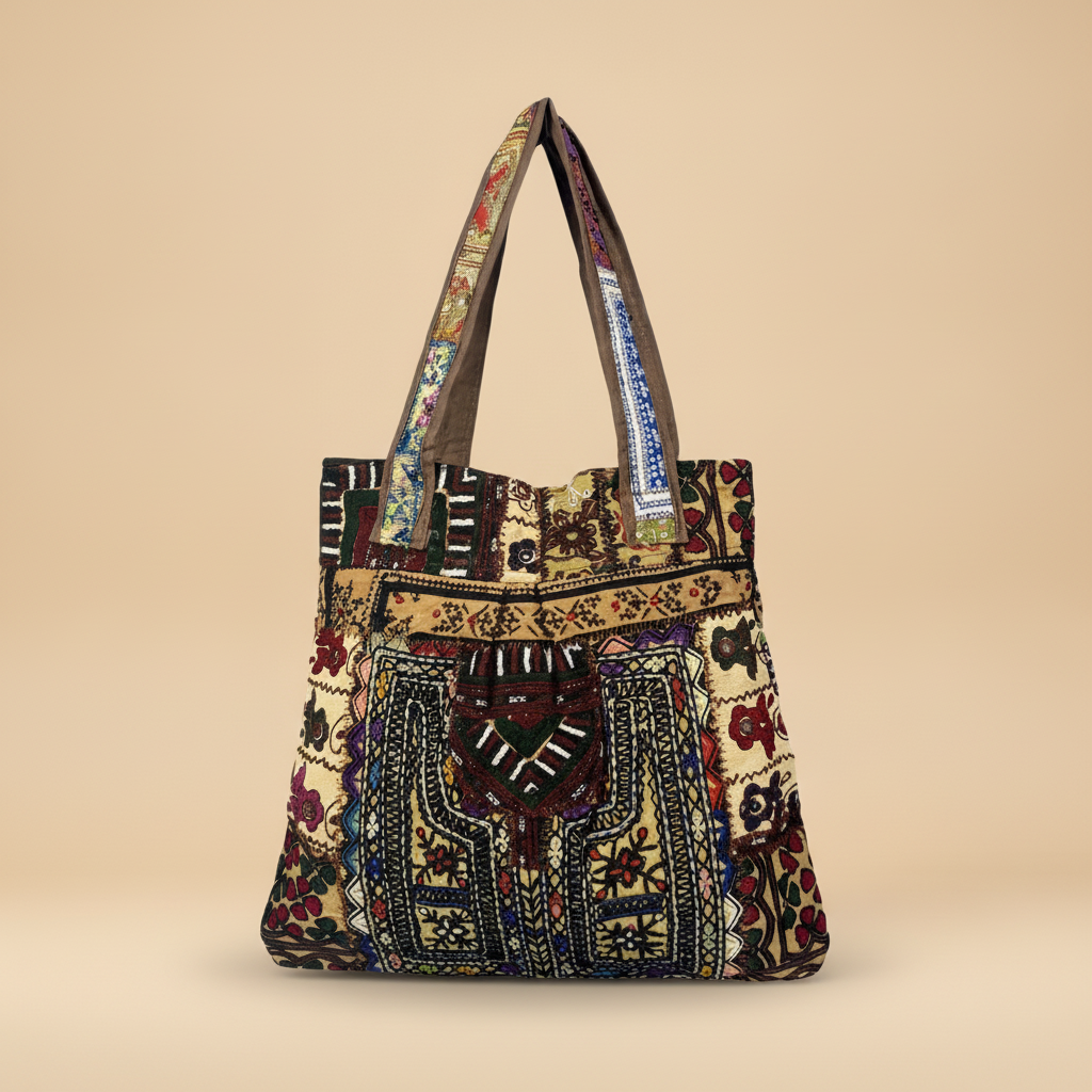 Shell Tassel Handcrafted Tote Bag — Marigold Rajwada
