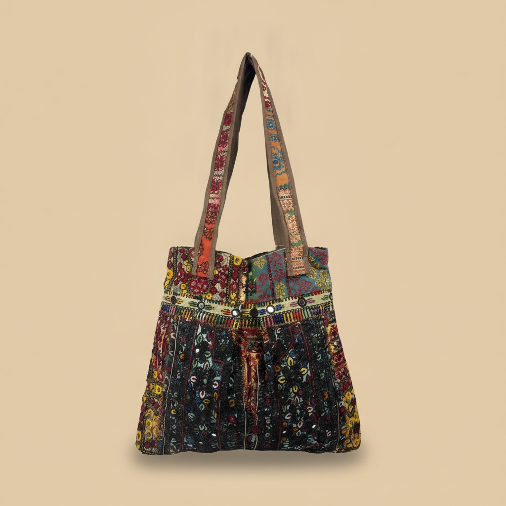 Shell Tassel Handcrafted Tote Bag — Forest Haveli
