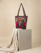 Shell Tassel Handcrafted Tote Bag — Dusk Mosaic