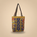 Shell Tassel Handcrafted Tote Bag — Fuchsia Tapestry