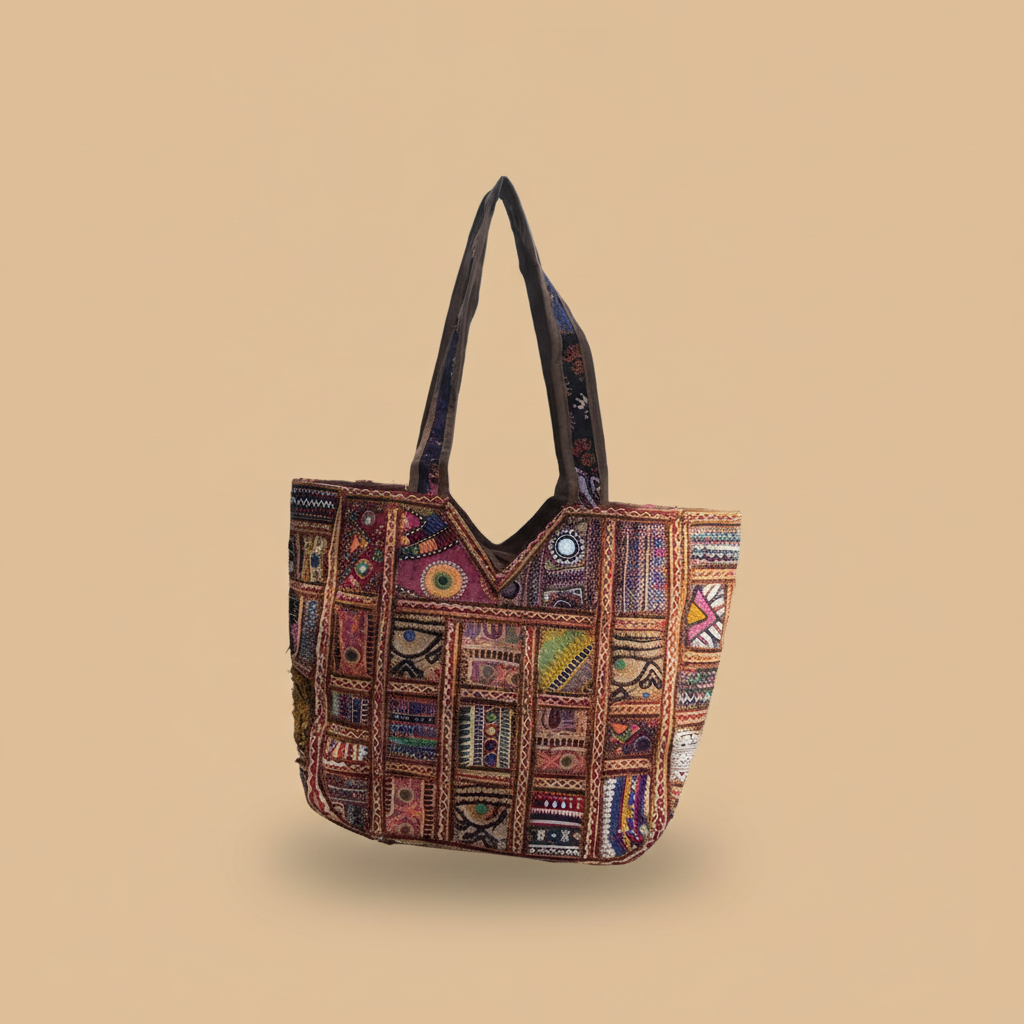 Shell Tassel Handcrafted Oversized Tote Bag — Saffron Traverse