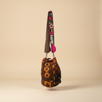 Shell Tassel Handcrafted Bucket Bag — Saffron Bloom (Medium)