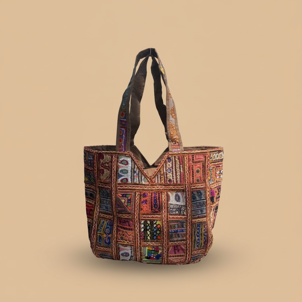 Shell Tassel Handcrafted Oversized Tote Bag — Ember Wayfarer