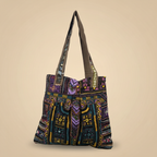 Shell Tassel Handcrafted Tote Bag — Midnight Jharokha