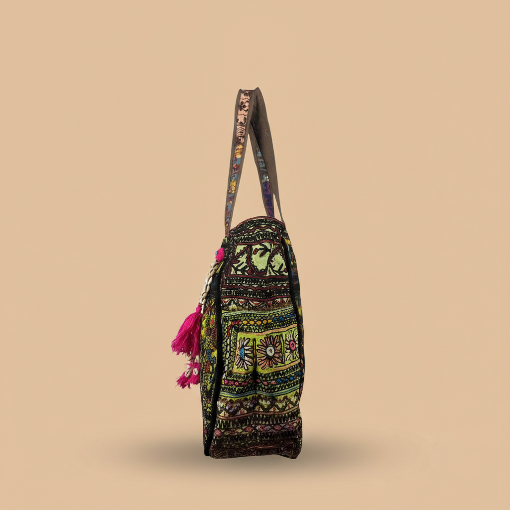Shell Tassel Handcrafted Oversized Tote Bag — Juniper Voyage