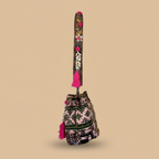 Shell Tassel Handcrafted Bucket Bag — Almond Bloom (Medium)