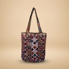 Shell Tassel Handcrafted Tote Bag — Walnut Mosaic