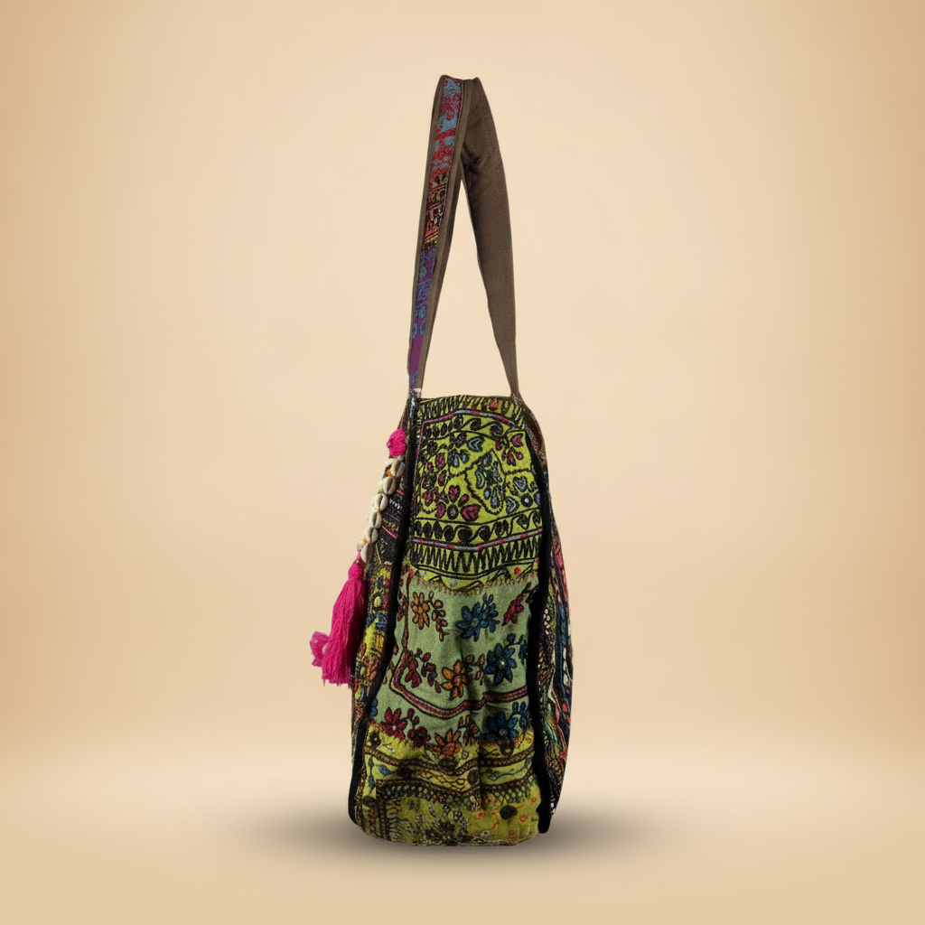 Shell Tassel Handcrafted Oversized Tote Bag — Fern Crossing