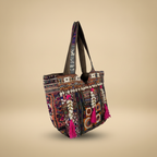 Shell Tassel Handcrafted Tote Bag — Ruby Mosaic