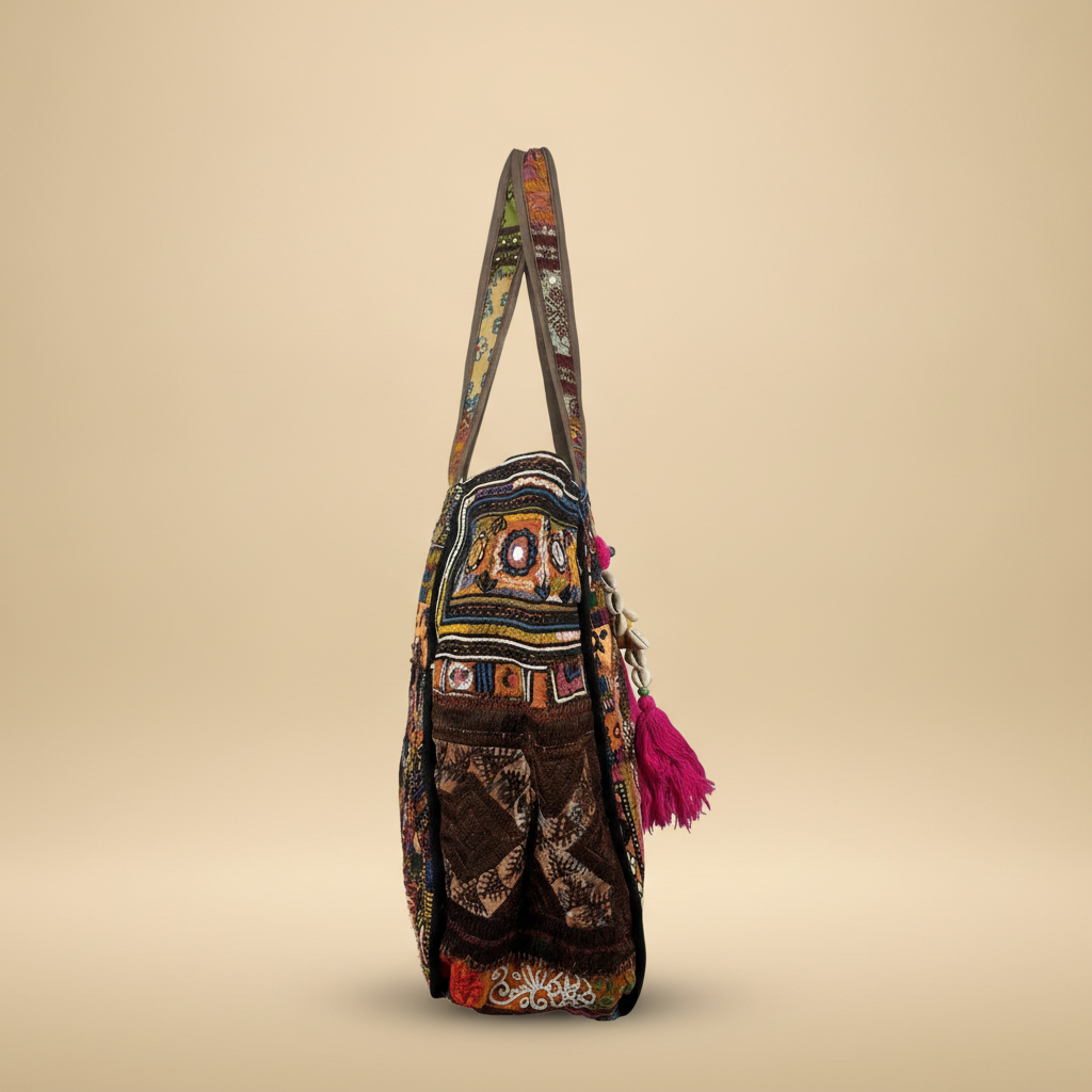 Shell Tassel Handcrafted Oversized Tote Bag — Sienna Sojourn
